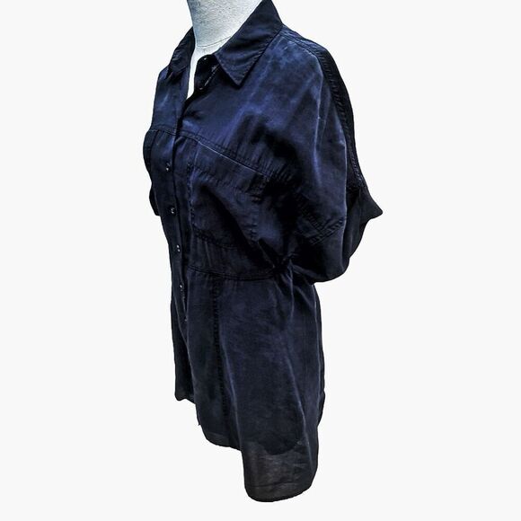 Zara Black Cotton Shirt Dress Size Small - Picture 3 of 8